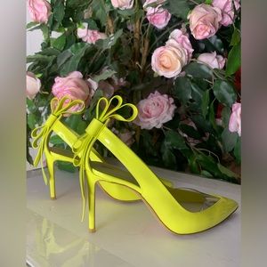 🚫 SOLD Nicholas Kirkwood Yellow Patent Leather Slingback Pumps